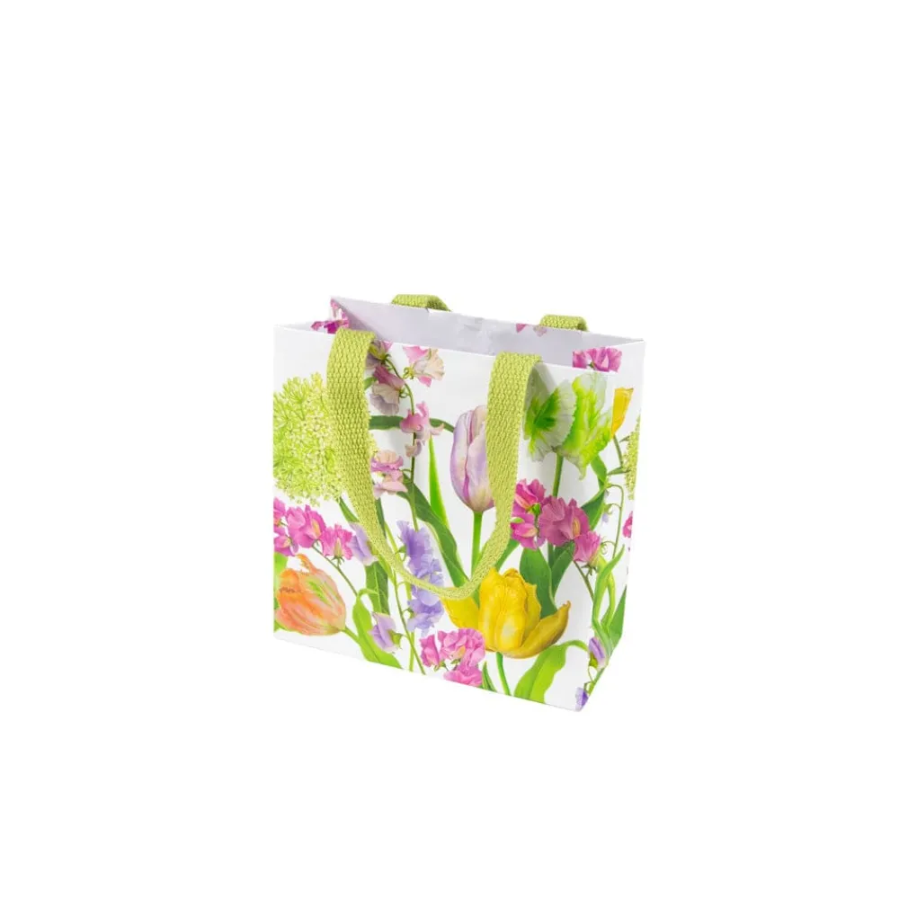 Caspari Bridal Shower|Gift & Bottle Bags|Spring Flower Show Small Square Gift Bags - 1 Each