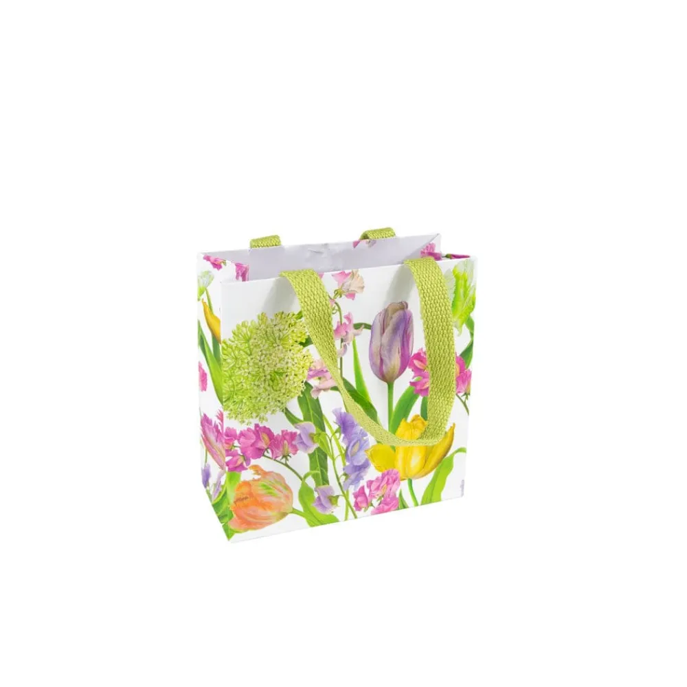 Caspari Bridal Shower|Gift & Bottle Bags|Spring Flower Show Small Square Gift Bags - 1 Each