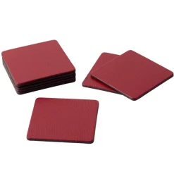 Caspari Christmas Placemats & Coasters|Mother'S Day|Square Lizard Coasters in Cranberry - 8 Per Box