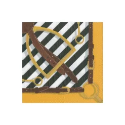 Caspari Paper Cocktail Napkins|Stirrup and Silks Black/White Cocktail Napkin - package of 20