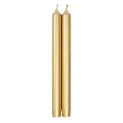 Caspari Holiday Taper Candles|Engagement Party|Straight Taper 10" Candles in Gold - 2 Candles Per Package, 3 Packages Included