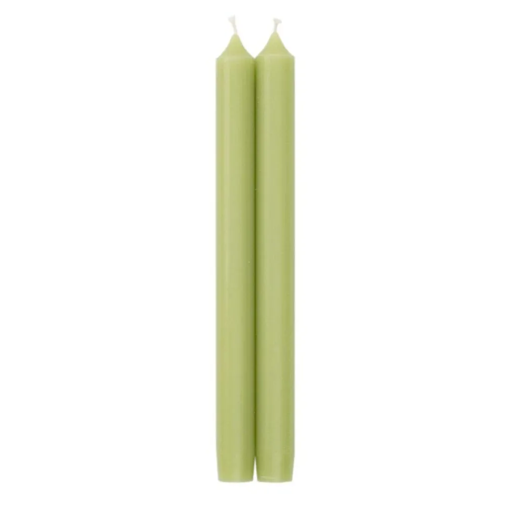 Caspari Bridal Shower|Easter|Straight Taper 10" Candles in Moss Green - 2 Candles Per Package, 6 Packages Included