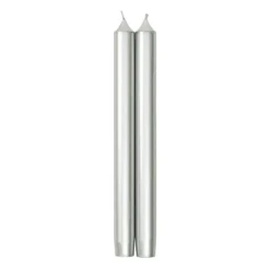 Caspari Holiday Taper Candles|Bridal Shower|Straight Taper 10" Candles in Silver - 2 Candles Per Package, 3 Packages Included