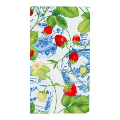 Caspari Memorial Day|Paper Guest Towels|Strawberries And Cream Guest Towel Napkins - 15 Per Package