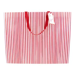 Caspari Christmas Gift & Bottle Bags|Gift & Bottle Bags|Stripes For Days Red & White Gift Bags - 1 Each