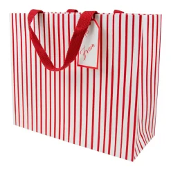 Caspari Christmas Gift & Bottle Bags|Gift & Bottle Bags|Stripes For Days Red/White Gift Bags - 1 Each