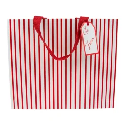 Caspari Christmas Gift & Bottle Bags|Gift & Bottle Bags|Stripes For Days Red/White Gift Bags - 1 Each
