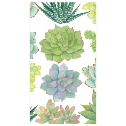 Caspari Paper Guest Towels|Succulents Paper Guest Towel Napkins - 15 Per Package