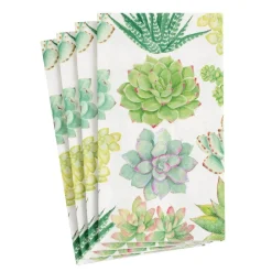 Caspari Paper Guest Towels|Succulents Paper Guest Towel Napkins - 15 Per Package