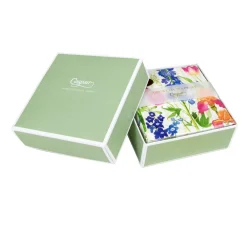 Caspari Boxed Cocktail Napkins|Summer Garden Boxed Paper Cocktail Napkins in White - 40 Per Box