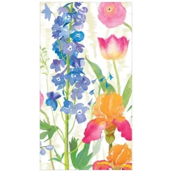 Caspari Paper Guest Towels|Summer Garden Paper Guest Towel Napkins in White - 15 Per Package