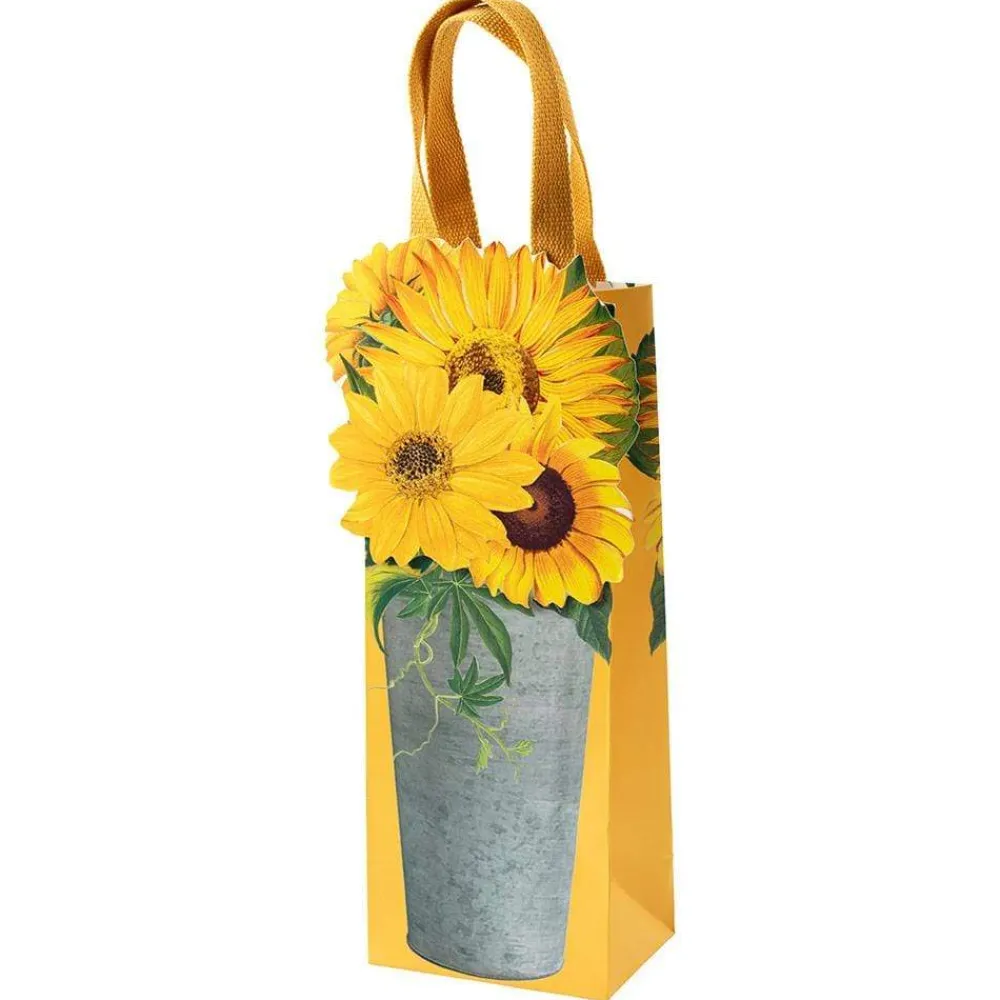 Caspari Gift & Bottle Bags|Sunflowers Wine & Bottle Gift Bag - 1 Each
