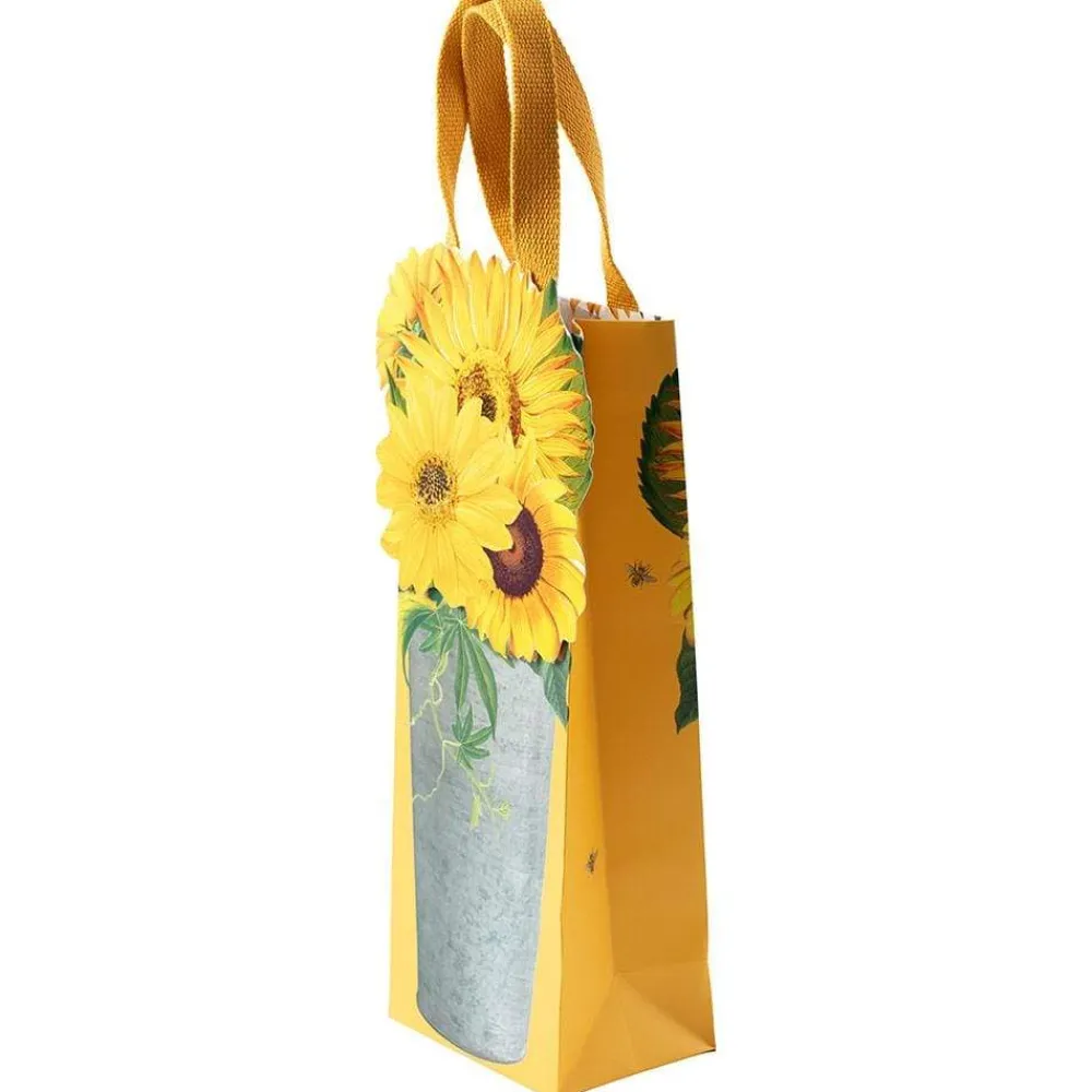 Caspari Gift & Bottle Bags|Sunflowers Wine & Bottle Gift Bag - 1 Each