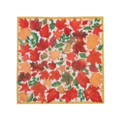 Caspari Paper Cocktail Napkins|Swirling Leaves White Cocktail Napkins - includes 20 Cocktail Napkins