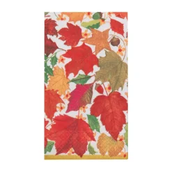 Caspari Paper Guest Towels|Swirling Leaves White Guest Towels - includes 15 Guest Towels