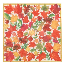 Caspari Paper Luncheon Napkins|Swirling Leaves White Luncheon Napkins - includes 20 Luncheon Napkins