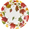 Caspari Paper Dinner Plates|Swirling Leaves White Paper Dinner Plates - includes 8 Paper Dinner Plates