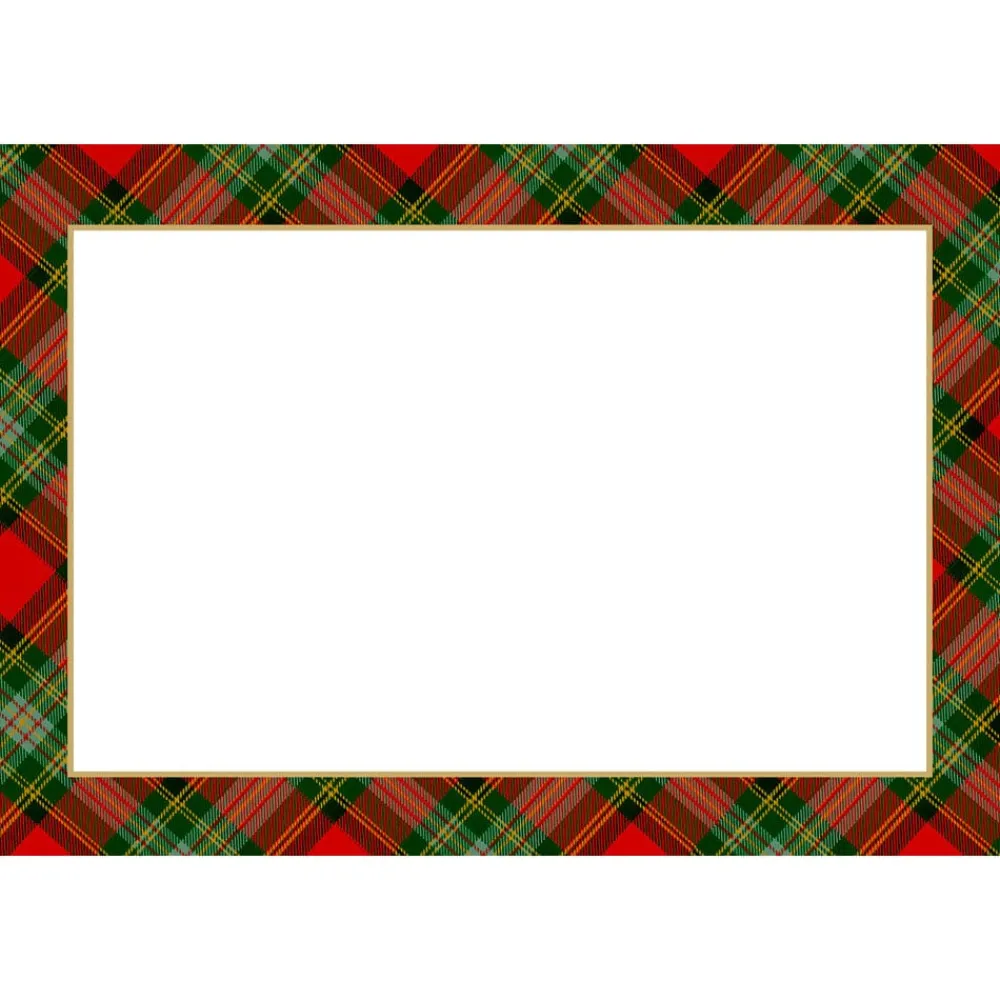 Caspari Place Cards|Tartan Red Foil Place Cards - includes 8 Cards