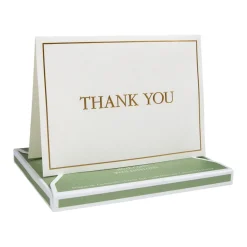 Caspari Thank You Notes|Thank You Gold Embossed Thank You Notes - 8 Note Cards And Envelopes