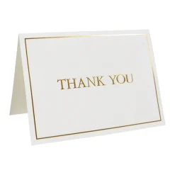 Caspari Thank You Notes|Thank You Gold Embossed Thank You Notes - 8 Note Cards And Envelopes