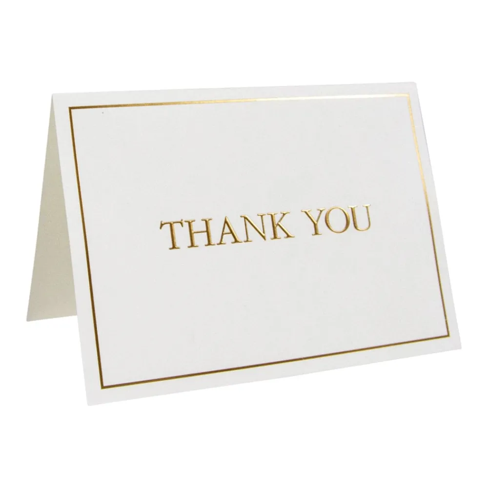 Caspari Thank You Notes|Thank You Gold Embossed Thank You Notes - 8 Note Cards And Envelopes