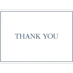 Caspari Thank You Notes|Thank You Navy Embossed Thank You Notes - 8 Note Cards And Envelopes