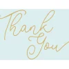 Caspari Thank You Notes|Thank You Script-Robins Egg Blue Foil Thank You Notes - 8 Note Cards And Envelopes