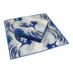 Caspari Paper Cocktail Napkins|The Great Wave Paper Cocktail Napkins in Blue - 20 Per Package