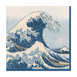 Caspari Paper Luncheon Napkins|The Great Wave Paper Luncheon Napkins in Blue - 20 Per Package