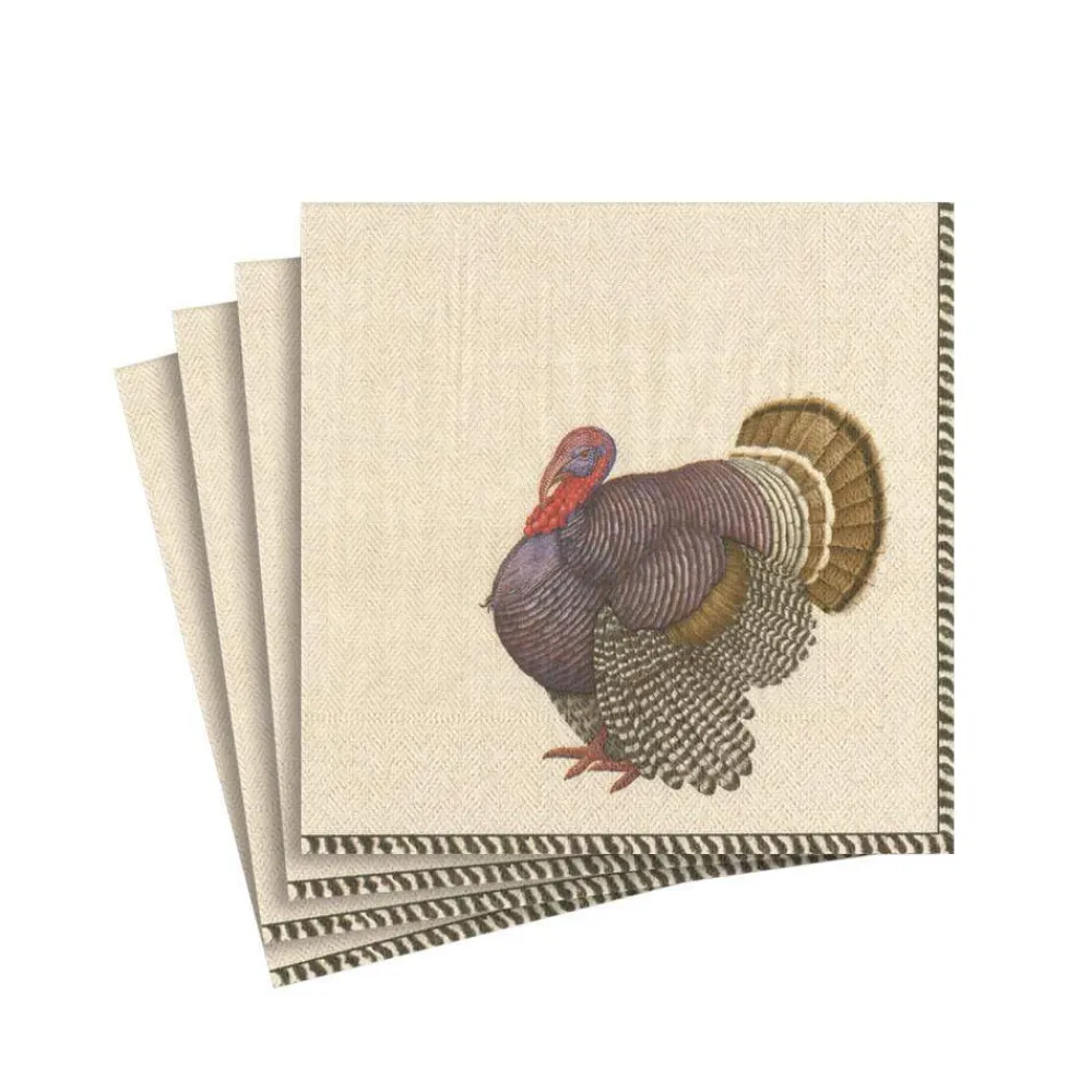 Caspari Thanksgiving|Paper Cocktail Napkins|Thomas T. Byrd Paper Cocktail Napkins - 20 Per Package
