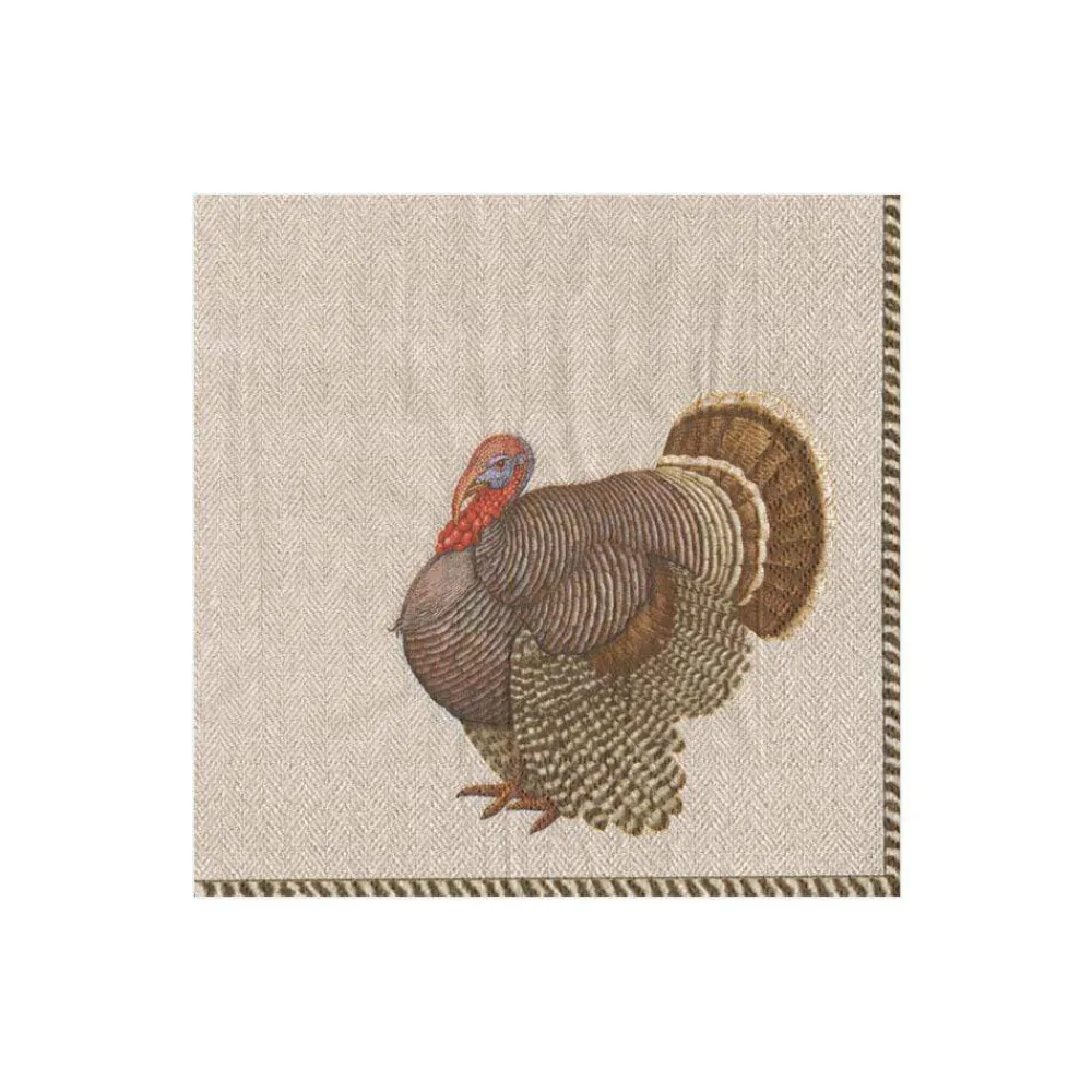 Caspari Thanksgiving|Paper Cocktail Napkins|Thomas T. Byrd Paper Cocktail Napkins - 20 Per Package