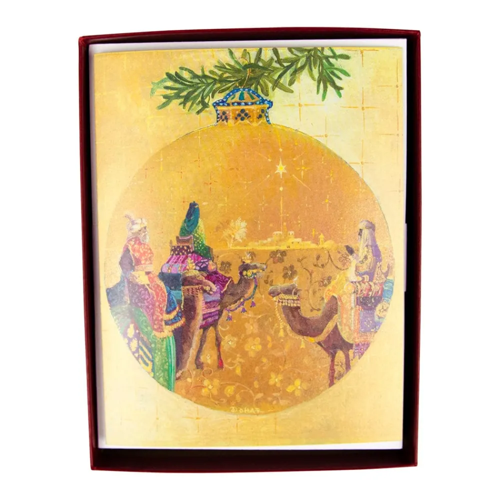 Caspari Christmas And Holiday Cards|Boxed Holiday Cards|Three Kings Ornament Classic Boxed Christmas Cards - includes 15 cards & envelopes
