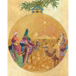 Caspari Christmas And Holiday Cards|Boxed Holiday Cards|Three Kings Ornament Large Boxed Christmas Cards - includes 15 Boxed Christmas Cards & Envelopes