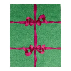 Caspari Christmas Napkins|Paper Guest Towels|Tied With A Bow Green & Plum Guest Towel Napkins - 15 Per Package