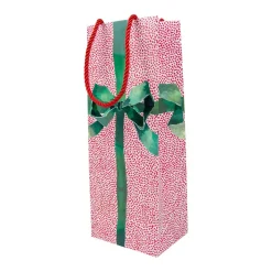 Caspari Christmas Gift & Bottle Bags|Gift & Bottle Bags|Tied With A Bow Wine & Bottle Gift Bags - 1 Each