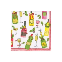 Caspari Christmas Napkins|Boxed Cocktail Napkins|Tipsy And Toasty Boxed Cocktail Napkins - 40 Per Box