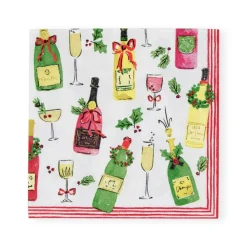 Caspari Christmas Napkins|Paper Cocktail Napkins|Tipsy And Toasty Cocktail Napkins - 20 Per Package