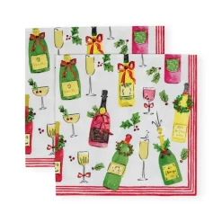 Caspari Christmas Napkins|Paper Cocktail Napkins|Tipsy And Toasty Cocktail Napkins - 20 Per Package