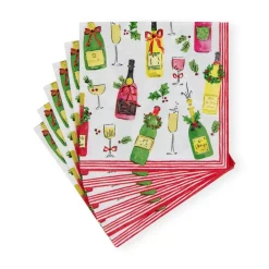 Caspari Christmas Napkins|Paper Cocktail Napkins|Tipsy And Toasty Cocktail Napkins - 20 Per Package