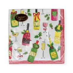 Caspari Christmas Napkins|Paper Cocktail Napkins|Tipsy And Toasty Cocktail Napkins - 20 Per Package