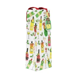 Caspari Christmas Gift & Bottle Bags|Gift & Bottle Bags|Tipsy And Toasty Wine & Bottle Gift Bag - 1 Each