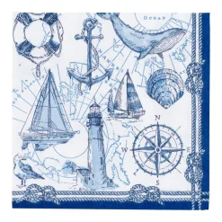 Caspari Paper Cocktail Napkins|To The Lighthouse Cocktail Napkins - 20 Per Package