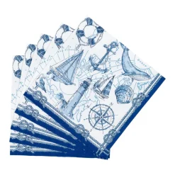 Caspari Paper Cocktail Napkins|To The Lighthouse Cocktail Napkins - 20 Per Package