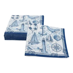 Caspari Paper Cocktail Napkins|To The Lighthouse Cocktail Napkins - 20 Per Package