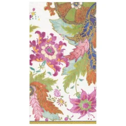 Caspari Paper Guest Towels|Tobacco Leaf Paper Guest Towel Napkins in Ivory - 15 Per Package