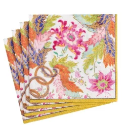Caspari Paper Luncheon Napkins|Tobacco Leaf Paper Luncheon Napkins in Ivory - 20 Per Package