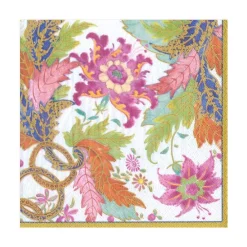 Caspari Paper Luncheon Napkins|Tobacco Leaf Paper Luncheon Napkins in Ivory - 20 Per Package