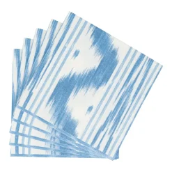 Caspari Paper Luncheon Napkins|Toile De Nantes Blue Paper Linen Luncheon Napkins - 15 Per Package