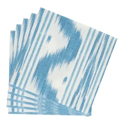 Caspari Paper Dinner Napkins|Toile De Nantes Blue Paper Linen Dinner Napkins - 12 Per Package