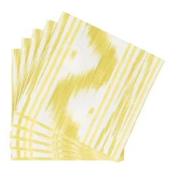Caspari Paper Luncheon Napkins|Toile De Nantes Yellow Paper Linen Luncheon Napkins - 15 Per Package